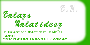 balazs malatidesz business card